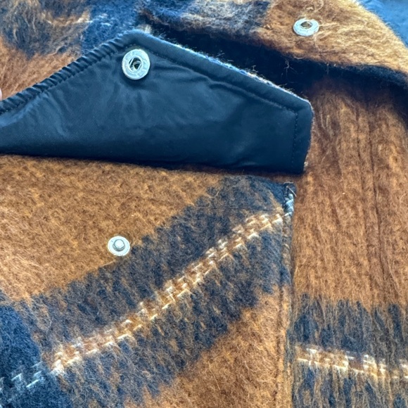 Nine West Burnt Orange & Black Plaid Teddy Jacket shacket EUC XL - Picture 15 of 16